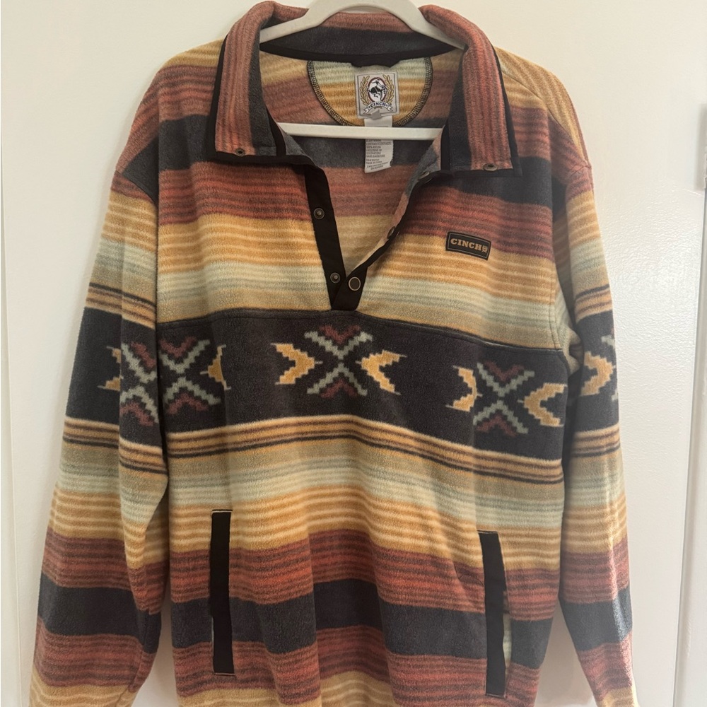 Cinch Men's Quarter Snap Pullover with Southwestern Pattern